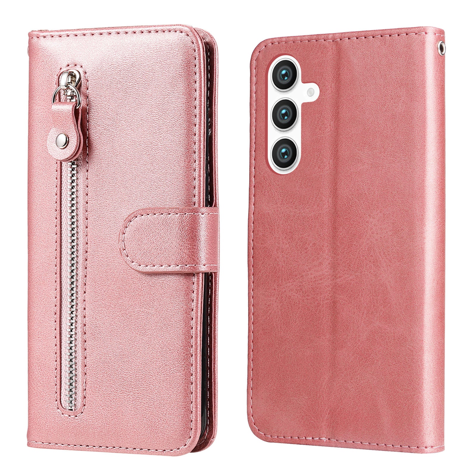 For Samsung Galaxy S23 FE Zipper Pocket Wallet Foldable Stand Anti-Scratch Calf Texture Phone Case Cell Phone Cover For Samsung Galaxy S23 FE Zipper Pocket Wallet Foldable Stand Anti-Scratch Calf Texture Phone Case Cell Phone Cover